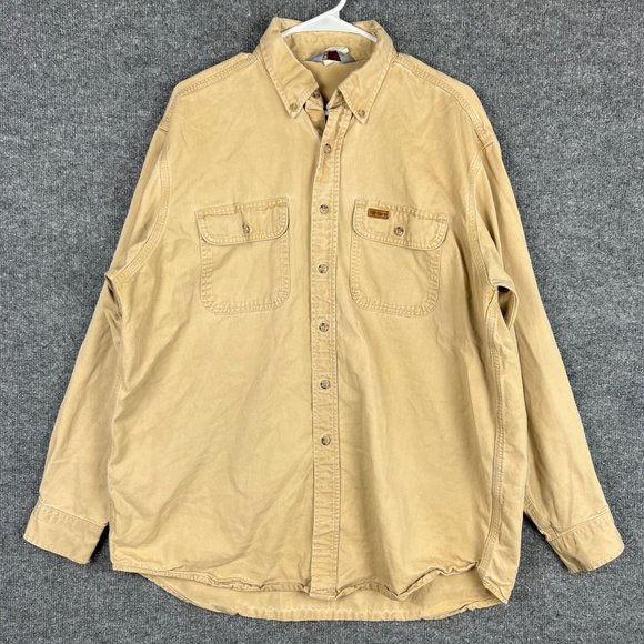 Carhartt Other - Carhartt Vintage Rugged Outdoor Work Wear Canvas Button Down Shirt Mens XLarge